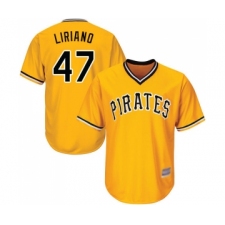 Men's Pittsburgh Pirates #47 Francisco Liriano Replica Gold Alternate Cool Base Baseball Jersey