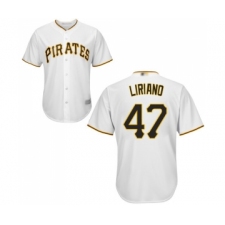Men's Pittsburgh Pirates #47 Francisco Liriano Replica White Home Cool Base Baseball Jersey