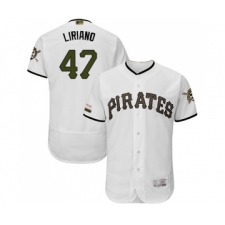Men's Pittsburgh Pirates #47 Francisco Liriano White Alternate Authentic Collection Flex Base Baseball Jersey