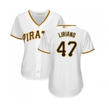Women's Pittsburgh Pirates #47 Francisco Liriano Replica White Home Cool Base Baseball Jersey