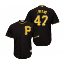 Youth Pittsburgh Pirates #47 Francisco Liriano Replica Black Alternate Cool Base Baseball Jersey