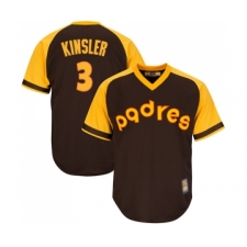 Youth San Diego Padres #3 Ian Kinsler Authentic Brown Alternate Cooperstown Cool Base Baseball Jersey