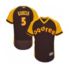 Men's San Diego Padres #5 Greg Garcia Brown Alternate Cooperstown Authentic Collection Flex Base Baseball Jersey