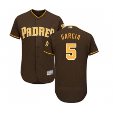 Men's San Diego Padres #5 Greg Garcia Brown Alternate Flex Base Authentic Collection Baseball Jersey