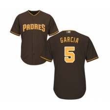 Men's San Diego Padres #5 Greg Garcia Replica Brown Alternate Cool Base Baseball Jersey