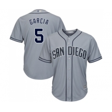 Men's San Diego Padres #5 Greg Garcia Replica Grey Road Cool Base Baseball Jersey
