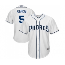 Men's San Diego Padres #5 Greg Garcia Replica White Home Cool Base Baseball Jersey