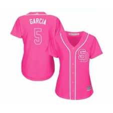 Women's San Diego Padres #5 Greg Garcia Replica Pink Fashion Cool Base Baseball Jersey
