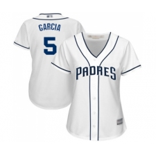 Women's San Diego Padres #5 Greg Garcia Replica White Home Cool Base Baseball Jersey