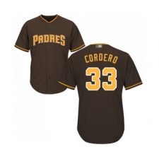 Men's San Diego Padres #33 Franchy Cordero Replica Brown Alternate Cool Base Baseball Jersey