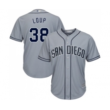 Men's San Diego Padres #38 Aaron Loup Replica Grey Road Cool Base Baseball Jersey