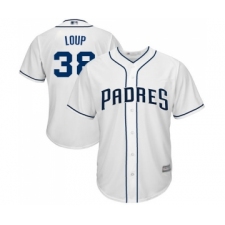 Men's San Diego Padres #38 Aaron Loup Replica White Home Cool Base Baseball Jersey