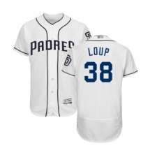 Men's San Diego Padres #38 Aaron Loup White Home Flex Base Authentic Collection Baseball Jersey