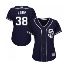 Women's San Diego Padres #38 Aaron Loup Replica Navy Blue Alternate 1 Cool Base Baseball Jersey
