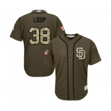 Youth San Diego Padres #38 Aaron Loup Authentic Green Salute to Service Cool Base Baseball Jersey