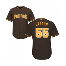 Men's San Diego Padres #55 Matt Strahm Replica Brown Alternate Cool Base Baseball Jersey