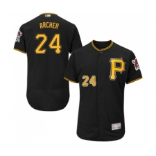 Men's Pittsburgh Pirates #24 Chris Archer Black Alternate Flex Base Authentic Collection Baseball Jersey