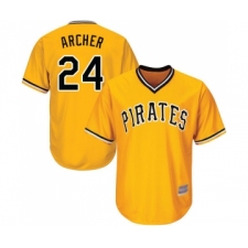Men's Pittsburgh Pirates #24 Chris Archer Replica Gold Alternate Cool Base Baseball Jersey