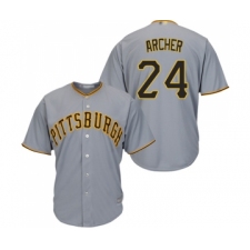 Men's Pittsburgh Pirates #24 Chris Archer Replica Grey Road Cool Base Baseball Jersey