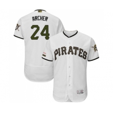 Men's Pittsburgh Pirates #24 Chris Archer White Alternate Authentic Collection Flex Base Baseball Jersey