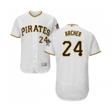 Men's Pittsburgh Pirates #24 Chris Archer White Home Flex Base Authentic Collection Baseball Jersey