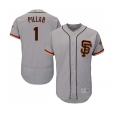 Men's San Francisco Giants #1 Kevin Pillar Grey Alternate Flex Base Authentic Collection Baseball Jersey