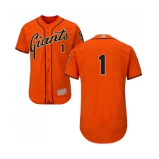 Men's San Francisco Giants #1 Kevin Pillar Orange Alternate Flex Base Authentic Collection Baseball Jersey