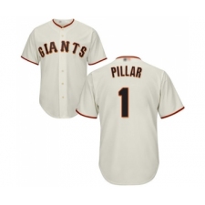Men's San Francisco Giants #1 Kevin Pillar Replica Cream Home Cool Base Baseball Jersey
