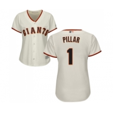 Women's San Francisco Giants #1 Kevin Pillar Replica Cream Home Cool Base Baseball Jersey