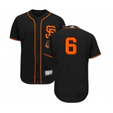 Men's San Francisco Giants #6 Steven Duggar Black Alternate Flex Base Authentic Collection Baseball Jersey
