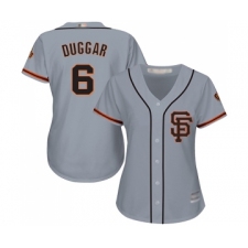 Women's San Francisco Giants #6 Steven Duggar Replica Grey Road 2 Cool Base Baseball Jersey