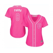 Women's San Francisco Giants #8 Gerardo Parra Replica Pink Fashion Cool Base Baseball Jersey