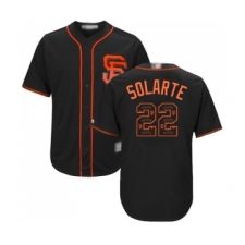 Men's San Francisco Giants #22 Yangervis Solarte Authentic Black Team Logo Fashion Cool Base Baseball Jersey