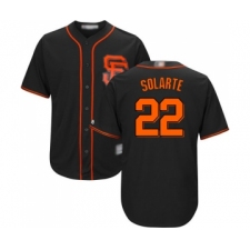 Men's San Francisco Giants #22 Yangervis Solarte Replica Black Alternate Cool Base Baseball Jersey