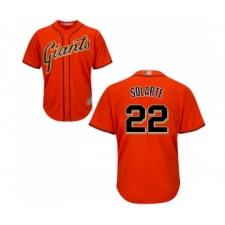 Men's San Francisco Giants #22 Yangervis Solarte Replica Orange Alternate Cool Base Baseball Jersey