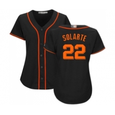 Women's San Francisco Giants #22 Yangervis Solarte Replica Black Alternate Cool Base Baseball Jersey