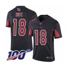 Men's Arizona Cardinals #18 Kevin White Limited Black Rush Vapor Untouchable 100th Season Football Jersey