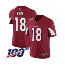 Men's Arizona Cardinals #18 Kevin White Red Team Color Vapor Untouchable Limited Player 100th Season Football Jersey