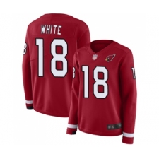 Women's Arizona Cardinals #18 Kevin White Limited Red Therma Long Sleeve Football Jersey