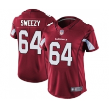 Women's Arizona Cardinals #64 J.R. Sweezy Red Team Color Vapor Untouchable Limited Player Football Jersey