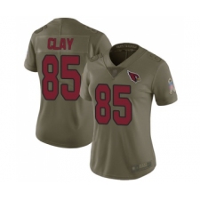Women's Arizona Cardinals #85 Charles Clay Limited Olive 2017 Salute to Service Football Jersey