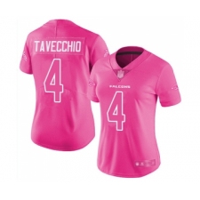 Women's Atlanta Falcons #4 Giorgio Tavecchio Limited Pink Rush Fashion Football Jersey