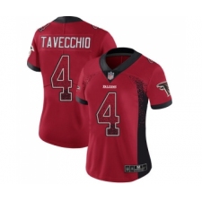 Women's Atlanta Falcons #4 Giorgio Tavecchio Limited Red Rush Drift Fashion Football Jersey