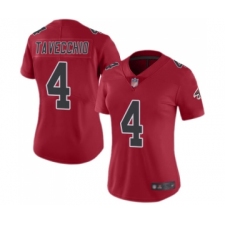 Women's Atlanta Falcons #4 Giorgio Tavecchio Limited Red Rush Vapor Untouchable Football Jersey