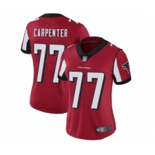 Women's Atlanta Falcons #77 James Carpenter Red Team Color Vapor Untouchable Limited Player Football Jersey