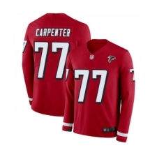 Youth Atlanta Falcons #77 James Carpenter Limited Red Therma Long Sleeve Football Jersey