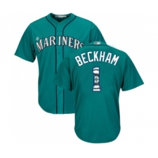 Men's Seattle Mariners #1 Tim Beckham Authentic Teal Green Team Logo Fashion Cool Base Baseball Jersey