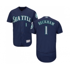 Men's Seattle Mariners #1 Tim Beckham Navy Blue Alternate Flex Base Authentic Collection Baseball Jersey