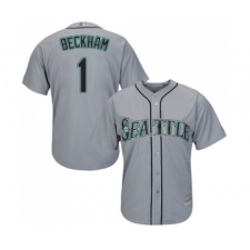 Men's Seattle Mariners #1 Tim Beckham Replica Grey Road Cool Base Baseball Jersey