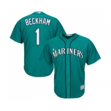 Men's Seattle Mariners #1 Tim Beckham Replica Teal Green Alternate Cool Base Baseball Jersey